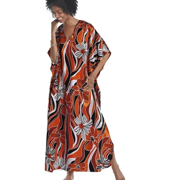 BUNDLE and SAVE Dresses & Skirts - Kaftan Caftan Dress Maxi Floral OSFM NWT Bundle and Save